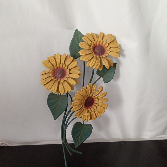 Other - Yellow Metal Sunflower Wall Art Rustic Floral Garden Decor Hanging Sculpture